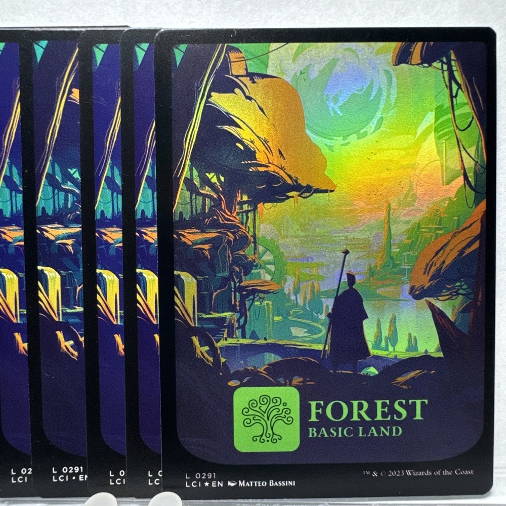 MTG Forest 0291 Foil & 9 Base Cards The Lost Caverns of Ixalan LCI